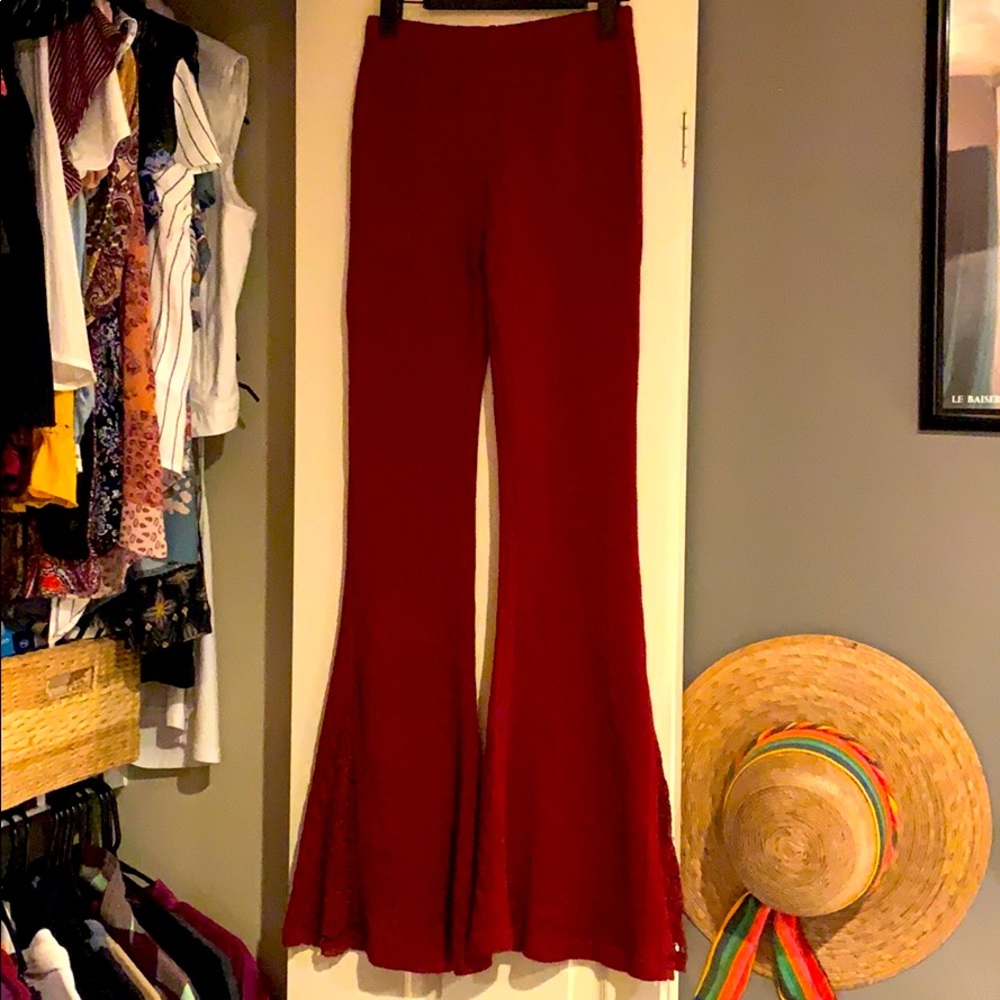 Fun red hippy flare pants